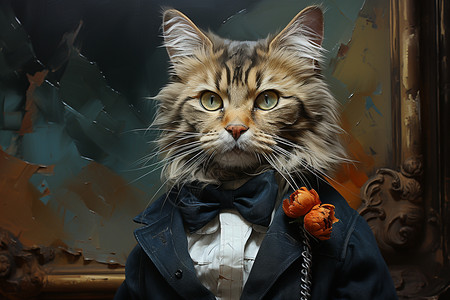 带着领结的猫咪图片