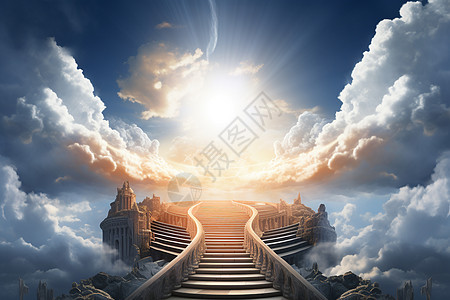 未来通往天堂的楼梯图片