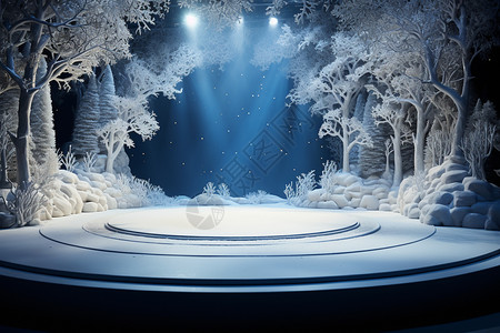 梦幻冬季森林背景图片