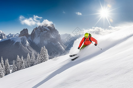 冬日欢乐滑雪图片