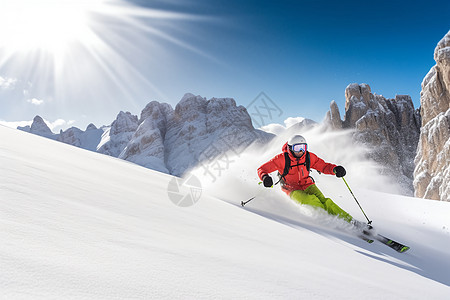 张家口滑雪快乐滑雪的运动员背景