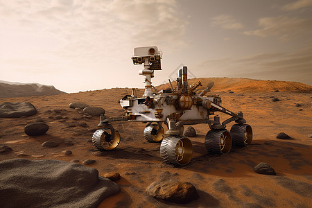 火星上的探险的机器人图片
