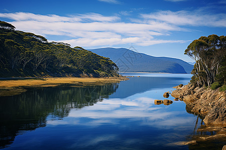 清澈的湖水背景图片