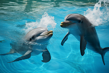 欢乐表演的海豚图片