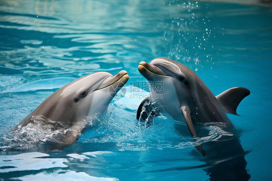 海洋馆中的海豚图片