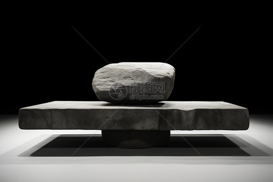 简约设计的石头长椅图片