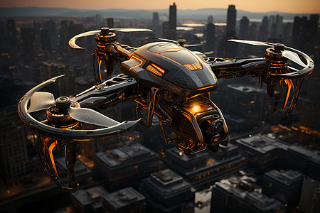 屋顶天线未来的无人机飞行之路设计图片