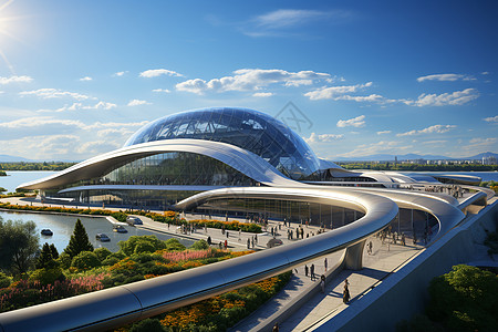 充满艺术设计的未来机场图片