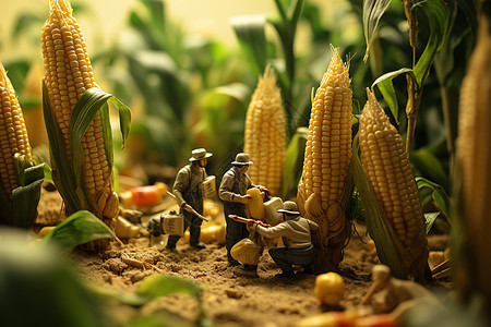 玉米播种图片