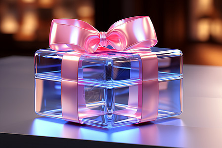 玻璃立体礼品盒背景图片