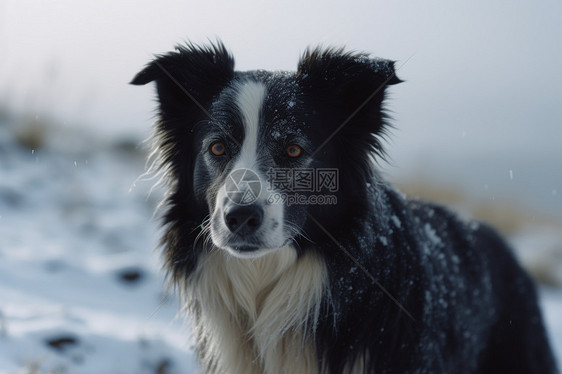 黑白牧羊犬图片