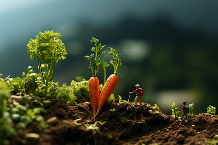 泥土蔬菜泥土旁的胡萝卜设计图片