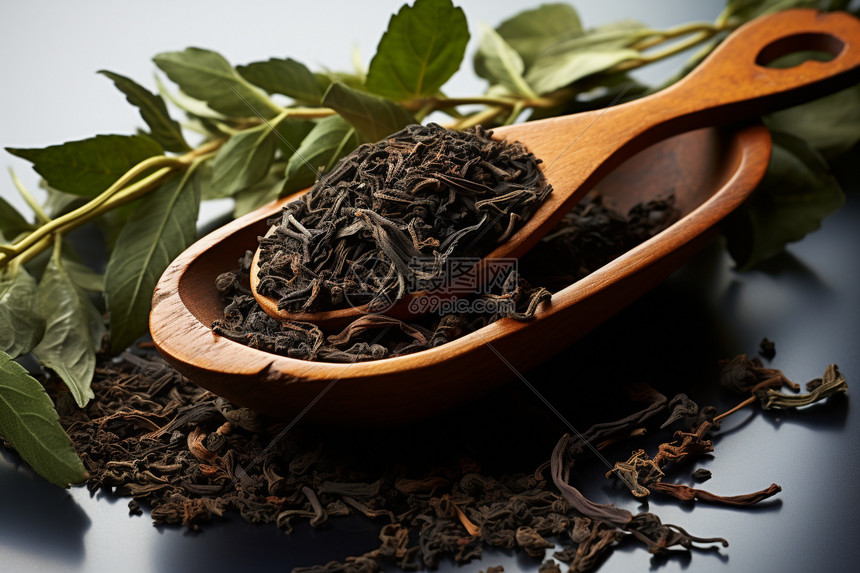 桌面上烹饪的茶叶高清图片下载-正版图片600622660-摄图网
