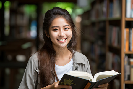 女孩在图书馆大学生在图书馆背景