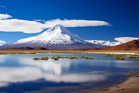 雪山与湖泊图片