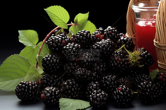 黑莓和果汁图片