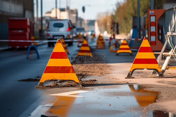 道路施工现场图片