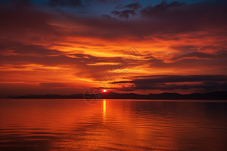 海上的夕阳背景图片