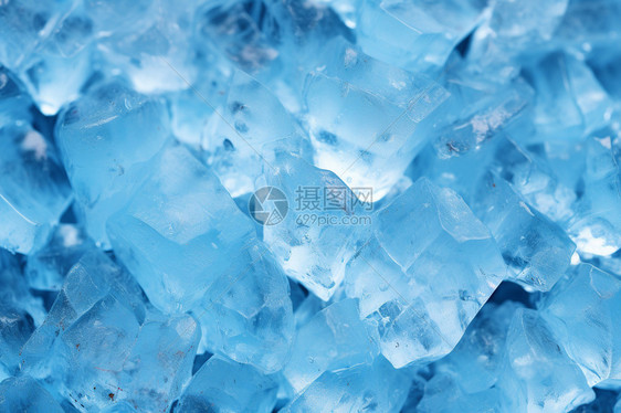 蓝色的冰块图片