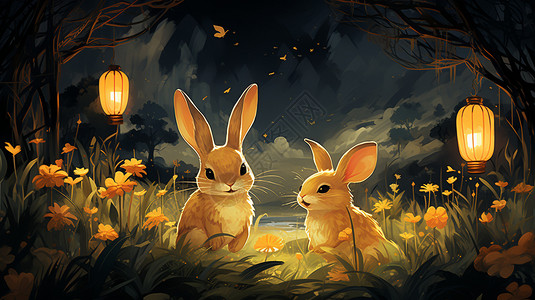 中秋节的兔子图片