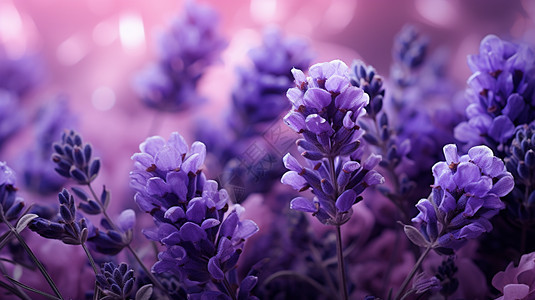 田地里的紫色薰衣草背景图片