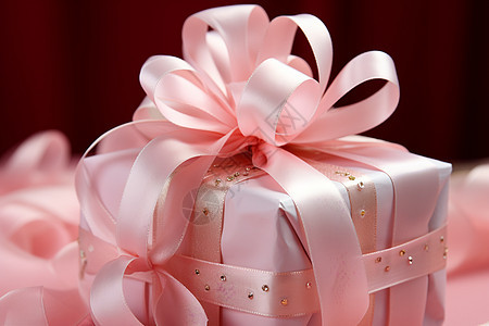 粉色礼盒与蝴蝶结图片