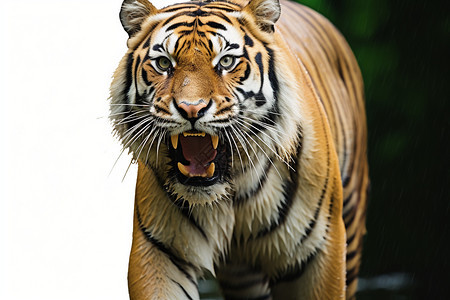张开大嘴的老虎图片