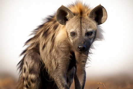 捕食动物园的斑鬣狗背景