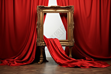 红色幕布的舞台背景图片