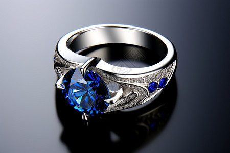 精致的蓝宝石戒指图片