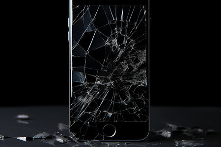 屏幕破碎的手机图片