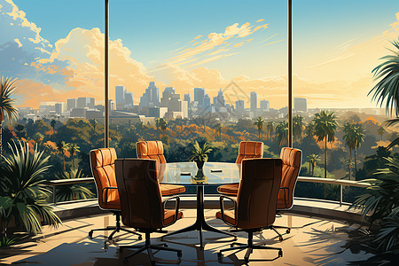 现代城市的会议室图片