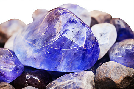 紫色宝石在石头上图片