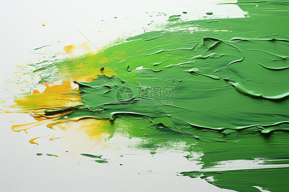 绿黄抽象画图片