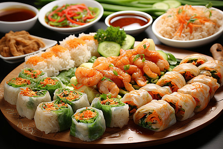 的寿司虾饺图片