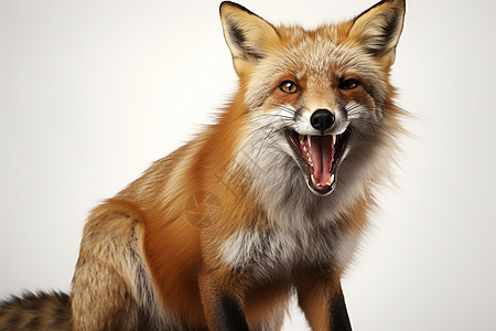 一只红狐狸背景图片