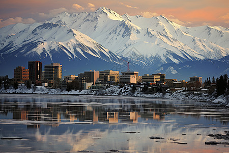 冬日北方城市背景图片