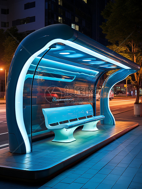 未来智慧的公交站图片