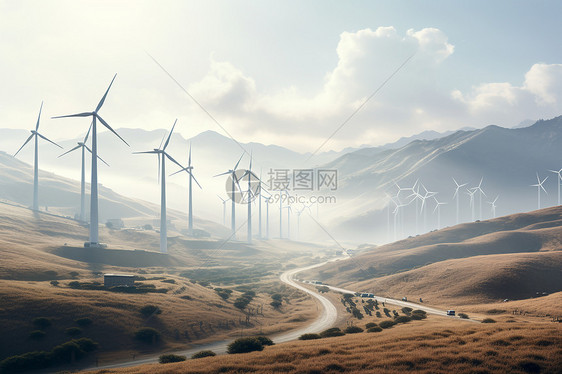 可持续能源风电场景图片