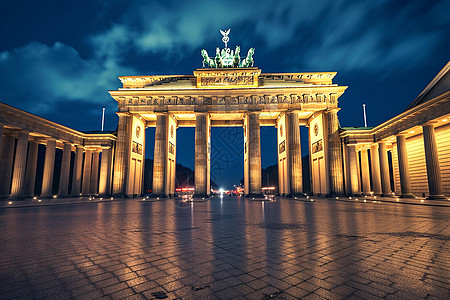 金光闪闪的柏林分离墙高清图片