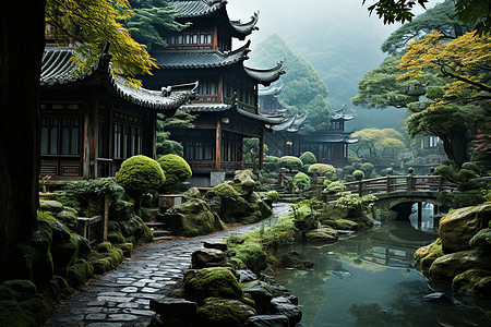 中式的庭院图片