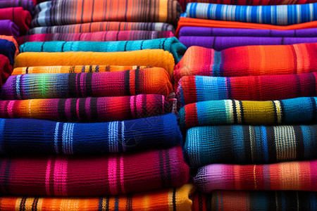 绚丽的彩色堆织品图片