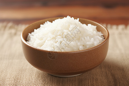 米饭一碗稻草席上的饭背景