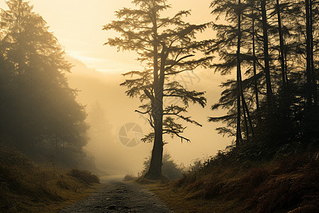 迷雾中的森林图片