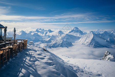 大雪雪山之巅背景