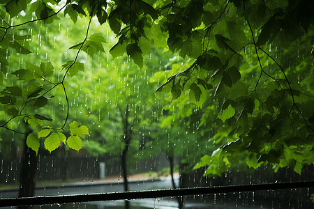 下雨的街道图片