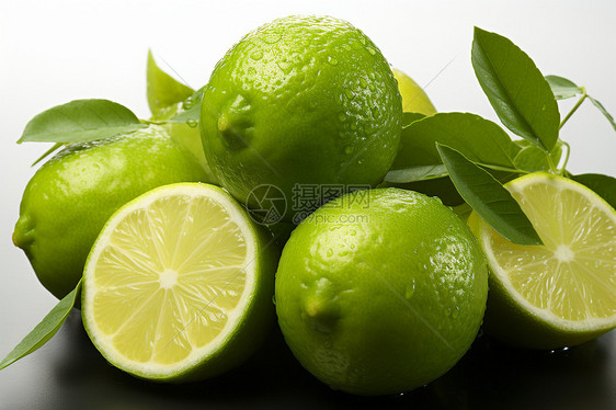 新鲜的绿色柠檬图片