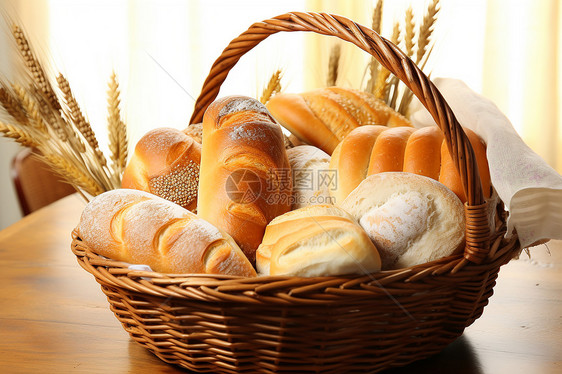 饱满的面包篮子图片