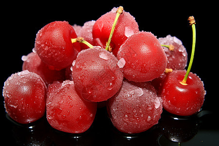 冰冻红浆果背景图片