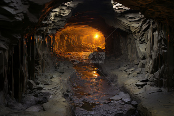 暗洞中的煤矿图片